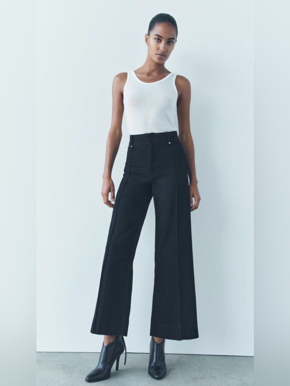 ZARA tailored wide leg high waist jeans size 6